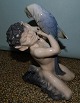 Kgl. pan figur med papegøje i porcelæn