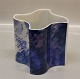 Royal COpenhagen 513 213-5832 Modern blue vase 13.5 x 12 cm Signed Grethe Meyer OCean