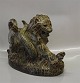 Royal Copenhagen Art Pottery21857 RC Lion and snake 26 x 36 cm, Knud Kyhn, August 1961