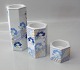 B&G Porcelain B&G 1817 - 6 sided Candleholder 5 cm 464 - 10 cm Prism 5465 - 15.5 cm 5466 Blue Annegrethe Halling Koch (3 pieces)