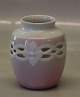 Bing & Grøndahl B&G 3215D-69 Pink gennembrudt Art Nouveau vase 8 cm Signeret MS  Marie Smith