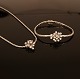 Set of necklace and bracelet, white gold 18ct