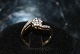 Gold ring with diamonds, 9 Karat Size: 55