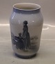 Royal Copenhagen 4547 RC Vase  with Fanoe Girls in national dresses looking for the sailors at the sea  17 cm