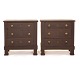 A pair of late 19th century black chest of drawers. Sweden circa 1880. H: 84cm. Top: 38x78cm