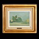 Harald Giersing, 1881-1927, oil on plate: Landscape with trees.Visible size: 16x22cm. With frame: 34x40cm