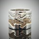Georg Jensen, Nina Koppel; Fusion ring af 18 kt. hvidguld og rosaguld med diamanter, firdelt