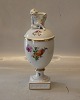 493-1754 Egg shaped vase with Cherub on lid 29 x 11 cm Putti Royal Copenhagen Saxon Flower
