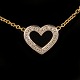 Ole Lynggaard Copenhagen Hearts necklace of 18kt gold. Necklace L: 43cm. Heart: 12x14mm