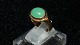 Ladies ring with Green stone in 14 carat GoldStørrelse 56