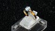 Elegant ladies ring with light blue stones in 14 carat GoldSize 56