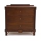 Danish Louis XVI mahogany chest of drawers. Circa 1780. H: 84cm. W: 89cm. D: 55cm