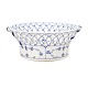 Royal Copenhagen blue fluted full lace fruit bowl 1052. Nice 1. quality. H: 9cm. D: 26cm