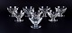Baccarat, France. A set of eight Art Deco champagne coupes in faceted crystal glass.