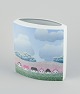 Ivan Rabuzin for Rosenthal, Germany. Studio-Linie. Large porcelain vase.Naive motif of houses in a landscape.