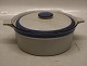 Large lidded bowl with handle 10 x 16 cm Christine Blue and Grey  Stoneware Danish Art Pottery Knabstrup