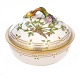 Royal Copenhagen Flora Danica 3568 lidded bowl. "Potentilla Frieseana Lge.". H: 17cm. D: 23,5cm