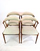 Set Of 4 Dining Chairs - Rosewood - Upholstered In Hallingdal Fabric - Johannes Andersen - 1960s