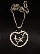 Art deco 830 silver heart pendant