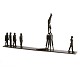 Keld Moseholm, Denmark, 1936-2023. Unique Bronze sculpture, "Gymnastics", signed. H: 33cm. L: 71cm. W: 8cm