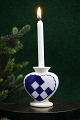 Old Aluminia faience Christmas heart in blue for small candle.