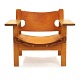 Børge Mogensen, Denmark, The Spanish Chair. Patinated oak and leather. Nice condition