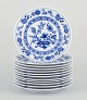 Bavaria, Germany.A set of twelve porcelain plates, Blue Onion pattern.