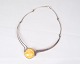 Necklace With Large Yellow Amber Stone - Sterling Silver 925 - 1950s
Great condition
