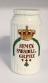 Royal Copenhagen. Apothecary jar. Semen Sabadill. Gr. Powder. Height 16.5 cm. 
Produced before 1923. (1 quality)