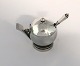 Georg Jensen. Pyramid. Sterling (925). Mustard jar with green enamel interior 
and spoon. Model 632. Height 6 cm. Produced 1933 - 1945.
