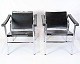 Set of Two Armchairs - Model LC1 - Le Corbusier - Black Leather - Designed in 
1928
Great condition
