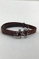 Georg Jensen Sterling Silver and Leather Choker Necklace No 428B Henning Koppel