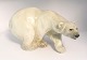 Royal Copenhagen. Porcelain figurine. Standing Polar Bear. Model 1137. Length 27 
cm. (2 quality)