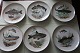 Vintage
Plates
1 set med 12 stk with 6 motives = 2 motiver of 
each
Diam: 17cm
Made in Germany - Colditz
In a good condition
