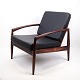 Armchairs "Paper Knife Chair" - Model 121 - Rosewood and Black Leather - Kai 
Kristiansen - Magnus Olesen - 1950s
