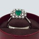 C. Antonsen; Ring in 14k white gold set with diamonds and emerald