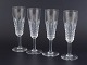 French Crystal, Set of 4 Champagne Glasses.
