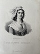 Litografi af Em. Bærentzen - Portræt af Charlotte de ...