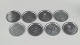Just Andersen, set of eight coasters in pewter.