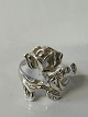 Design sølv ring med roser Størrelse 54