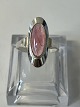 Silver Ladies Ring with Pink Stonestamped 835SSize 57