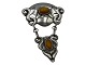 Bernhard Hertz sølvStor Art Nouveau broche med rav fra ca. 1900-1910