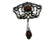 William Fuglede sølvStor Art Nouveau broche med rav fra ca. 1907-1920