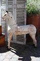 Decorative Swedish 19th century horse in carved wood with original patinated white color...