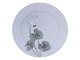 Royal CopenhagenArt Nouveau luncheon plate with white cyclamen 21.5 cm.