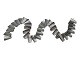 Atelier Borgila Sweden silverStrong necklace with 33 geometric curved links and matching ear clips from 1957-1970
