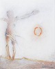 Nis Schmidt, "Morgen", mixed media på papir, listet ...