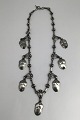 Georg Jensen Sølv Halskæde No. 37 (Grøn Agat) (1915-1930)