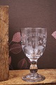 K&Co. presents: Old French souvenir wine glass with engraved writing and decorations "Souvenir De La Feté"