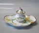 Royal Copenhagen 9408 RC Ink set decorated with yellow flower and gold rim 16 x 8 cm